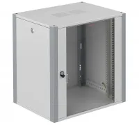 Шкаф телекоммуникационный настенный 19' 12U дверь стекло IP20. 600x450x585mm(ШхГхВ) цвет серый(RAL 7035/RAL7000)