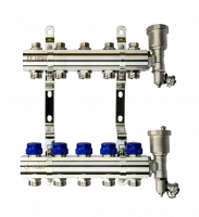 Коллекторная группа FHF-5R set 5 контуров 1'x3/4' c воздухоотводчиками и кронштейнами