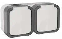 Розетка 2-местная горизонтальная TORS 16А IP55 белый