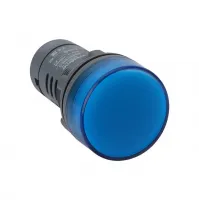 Лампа сигнальная SB7 моноблочная 22мм синяя LED 24В DC