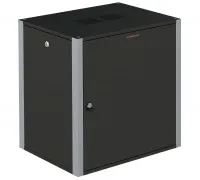 Шкаф телекоммуникационный настенный 19' 12U дверь металл IP20. 600x450x585mm(ШхГхВ) цвет черный(RAL 9004/RAL7000)