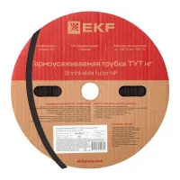 Трубка термоусаживаемая ТУТ нг 30/15 черная рулон EKF PROxima