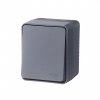 AtlasDesign Profi54 переключатель одноклавишный IP54 10 АХ, АНТРАЦИТ, Россия