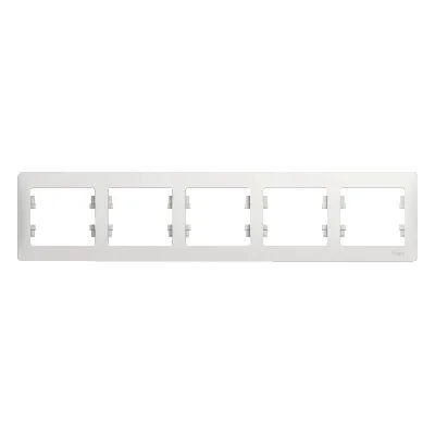 GLOSSA Рамка горизонтальная 5 постов белая