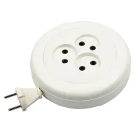 Удлинитель YX6-103 /UCK-3N/2x0,75/03M/R WHITE рулетка бытовой, б/з, 3 гнезда, 3м (ШВВП 2х0,75). Белый. ТМ Uniel